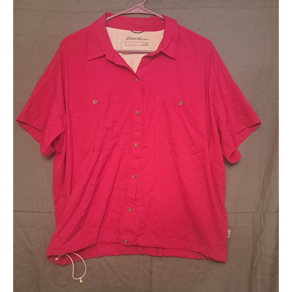 Eddie Bauer Vented Button Down Casual Outdoor Shirt Womens Size XL‎ Pink